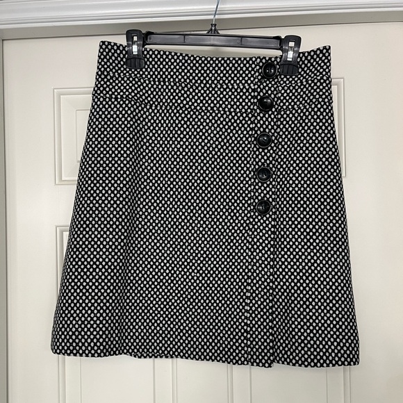 Vintage Talbots Black & White Wool Wrap Skirt Academia Preppy - Picture 1 of 6